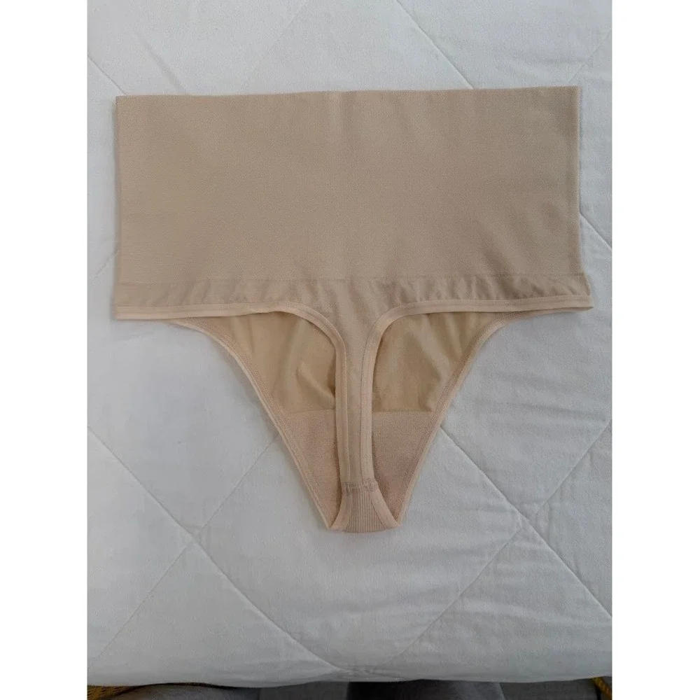 Essentials‎ by Tummy Tank High Waisted Seamless Shapewear Thong M/L